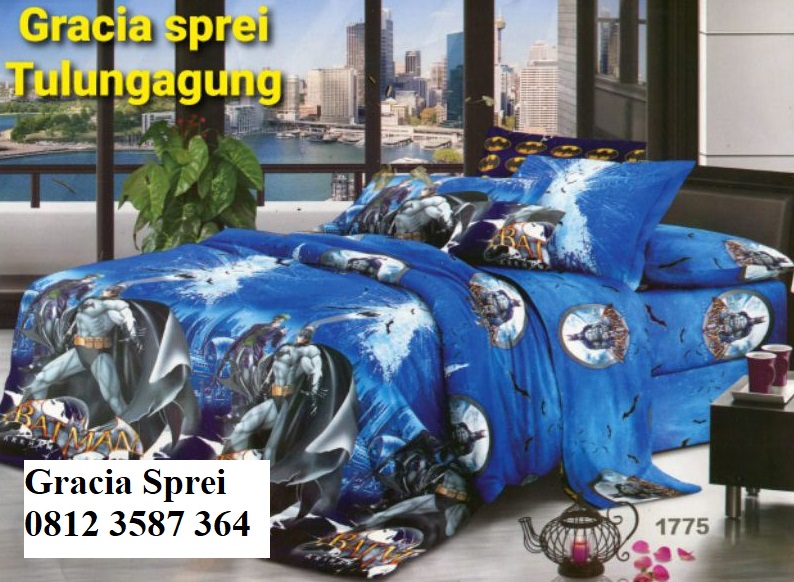 <p>Sprei Disperse Batman dengan motif anak-anak, k